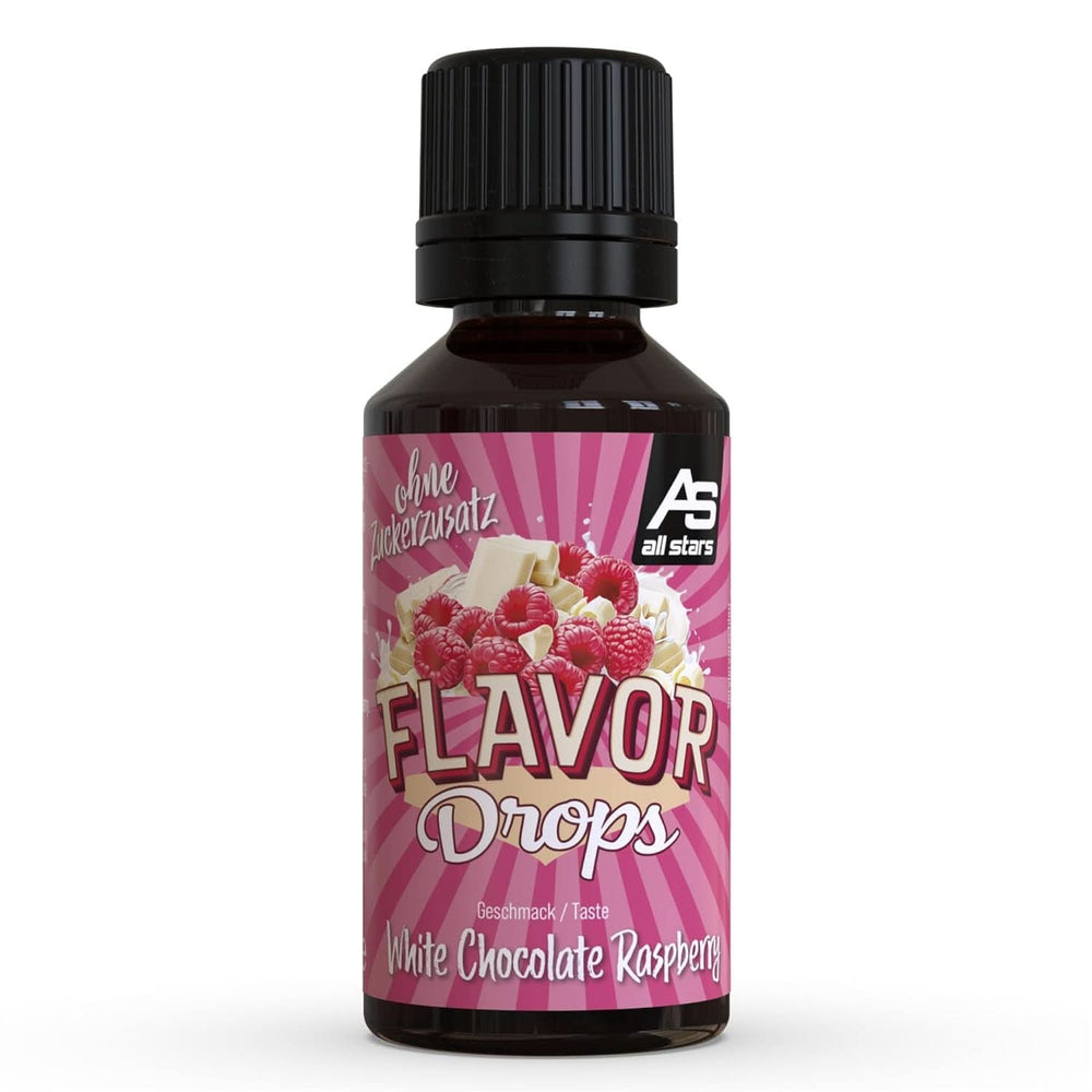 ALL STARS Flavor Drops, Gotas aromatizadas sin azúcares añadidos y sin calorías - Dulzo y sabor para alimentos, 30 ml Edulcorantes Naty Shop Chocolate blanco con frambuesa 30 ml