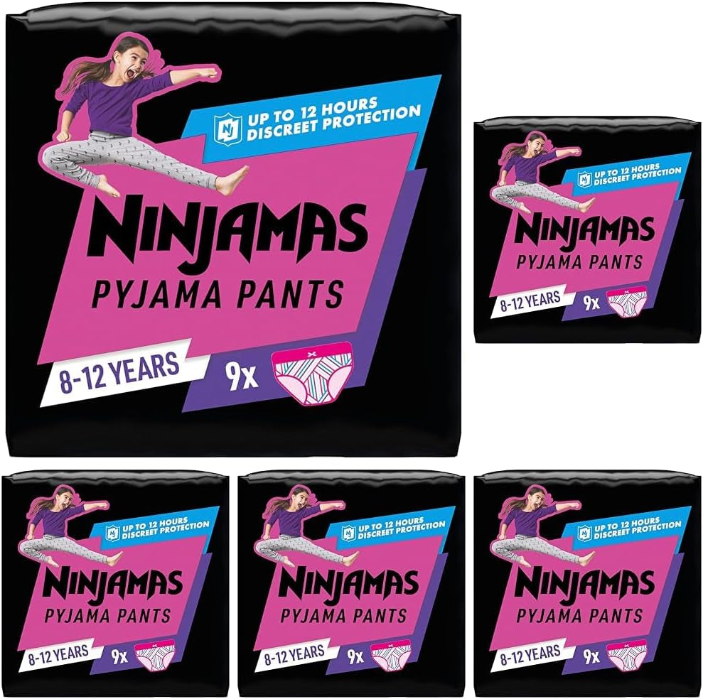 Pantalones de pijama Hearts Calzoncillos absorbentes para 9 noches 8 años 27 kg-43 kg Protección contra fugas durante toda la noche