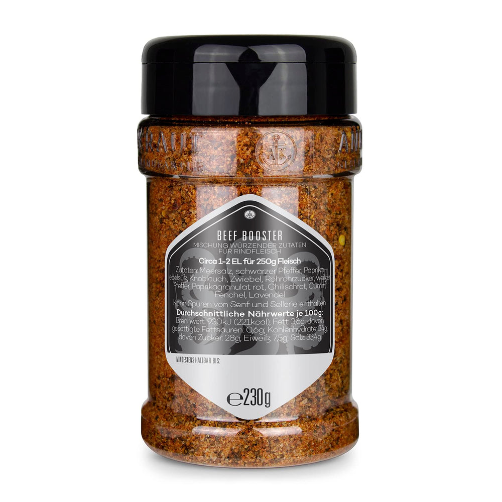 Ankerkraut Beef Booster, pechuga y filete Gewürz, Gewürzmischung für Fleisch, 230 g en Streuer