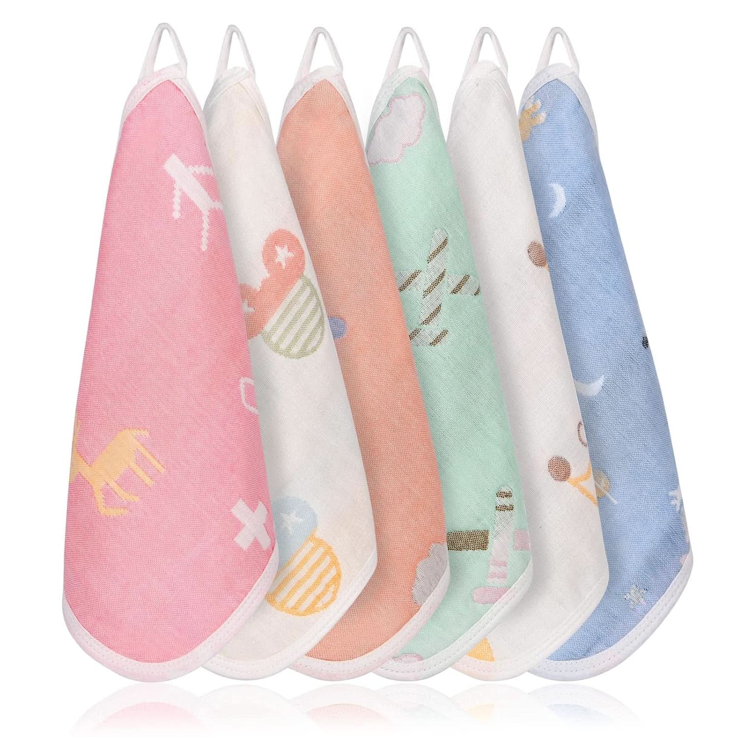 Toallas de muselina para bebé, pack de 8 toallas absorbentes de algodón orgánico, 25 x 25 cm Mother and Baby Naty Shop