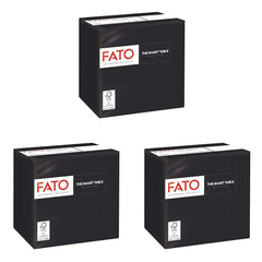 - Șervețele de hârtie de unică folosință, ideale pentru aperitive și cocktailuri, pachet de 100 șervețele, dimensiune 24X24, pliate 4 ori, 2 straturi, culoare neagră, hârtie din celuloză pură 100%, certificată Fsc