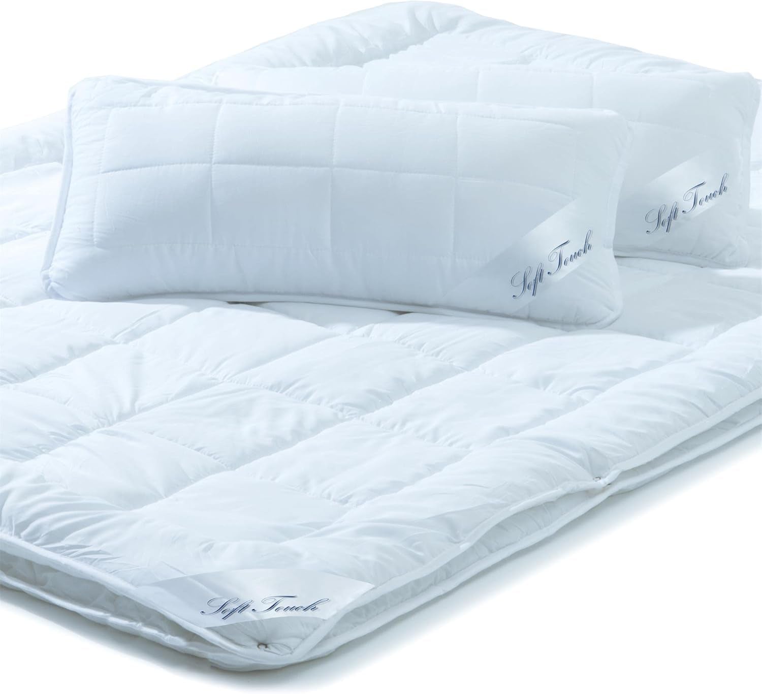 Aqua-Textil Juego Soft Touch Infantil Edredón 100 X 135 Cm 250G Y 350G con Almohada 40 X 60 Cm Edredón 150G 4 Estaciones Climatización Oeko-Tex Edredones y Edredones Naty Shop 220X260 Cm + 2X 40X80 Cm 4 Estaciones