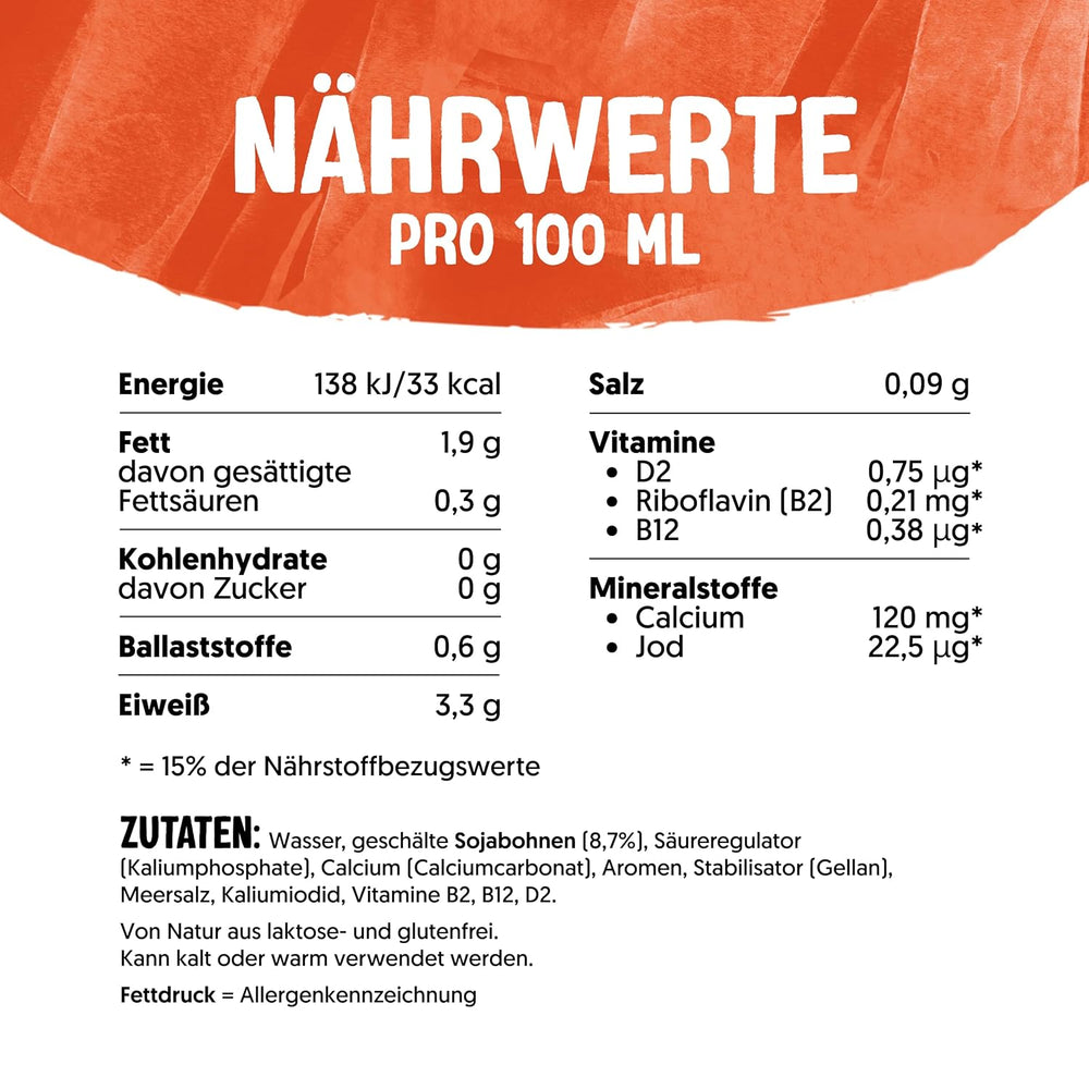 Alpro Sojadrink – Vegan und milchfrei – Von Natur aus laktosefrei und fettarm – Rich an pflanzlichen Proteinen, inhalt Calcium and Vitamine – 8 x 1 L – Haltbar