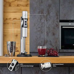 Ritter Stilo 7 plus Kabelloser Stabmixer, Pürierstab Mit Akku Aus Vollmetall, Hecho en Alemania, Silber Kitchen Naty Shop