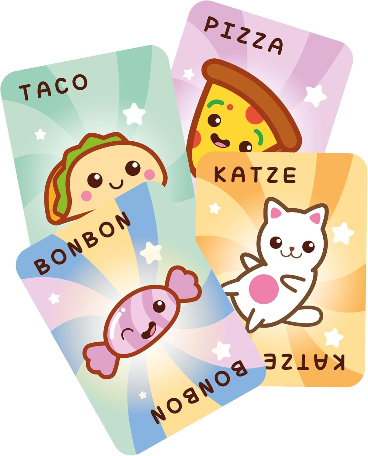 Albastru Portocaliu, Taco Cat Pizza Junior, joc pentru copii, joc de cărți, nominalizat la Jocul Anului pentru Copii 2024, 2-6 jucători, vârste 4+, 5 minute, germană