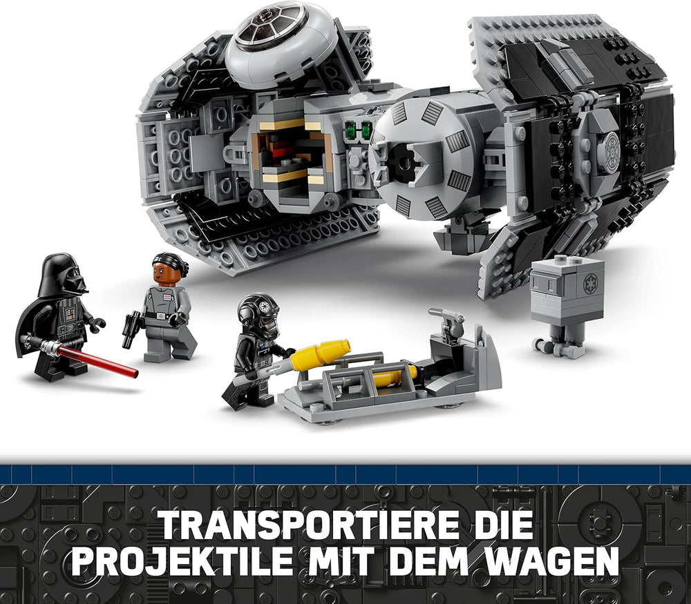 LEGO Star Wars Kit de modelo de bombardero TIE con minifiguras de Darth Vader con sable de luz y droide Gonk, juguete para construir Starfighter como regalo 75347 Juegos de construcción Besuche den LEGO-Store