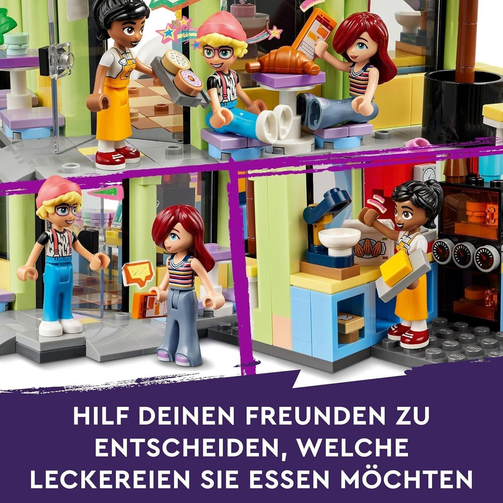 LEGO Friends Heartlake City Café, juguete para niños, panadería de juguetes, idea de regalo para niñas y niños mayores de 6 años, juego de 3 figuras de juego y figura de perro 42618 Juegos de construcción Besuche den LEGO-Store