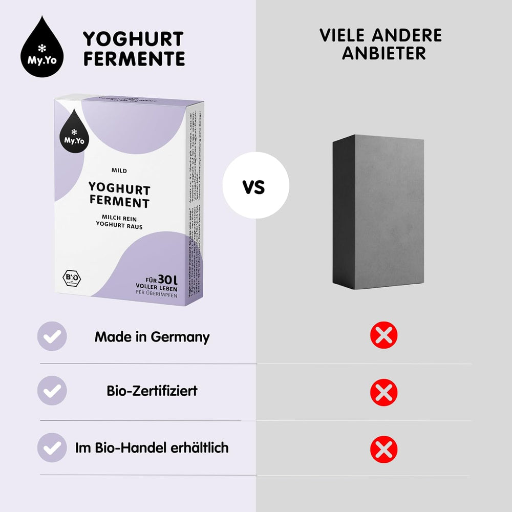 Fermento de yogur bio suave | 6x5 gramos | Joghurtkulturen für bis zu 30 L selbst gemachten yogur suave