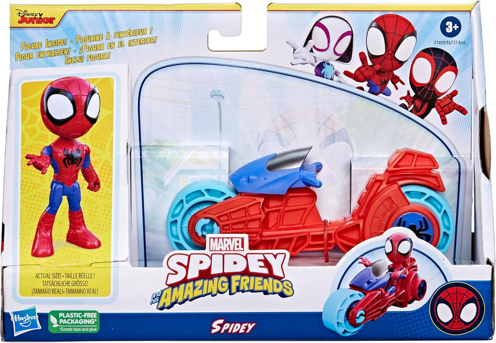 SPIDEY y SUS AMAZING FRIENDS Figura de Moto Spidey de Marvel, Juguete para niños y niñas de 3 años en adelante Figuras de acción Naty Shop