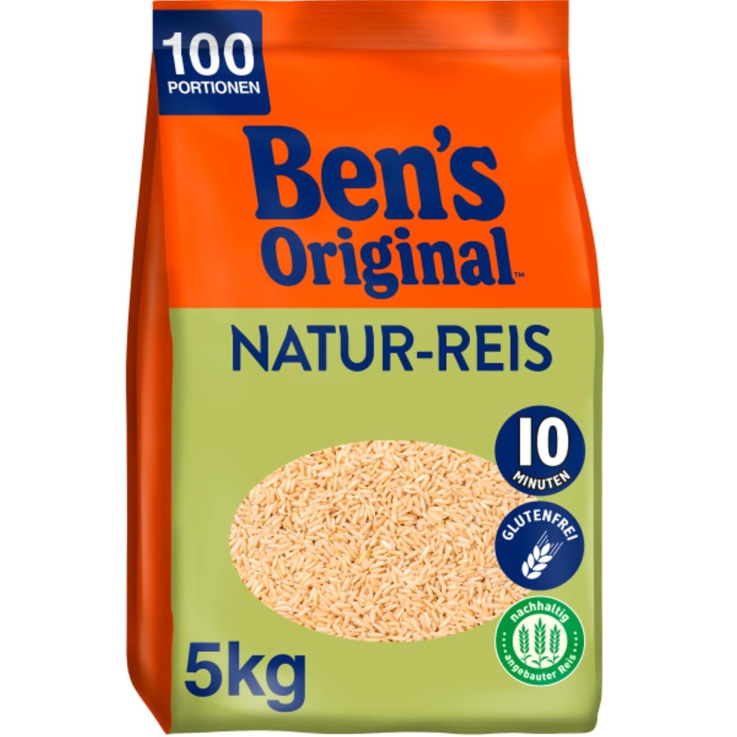 BEN'S ORIGINAL™ arroz natural en bolsa, 9 x 500 g