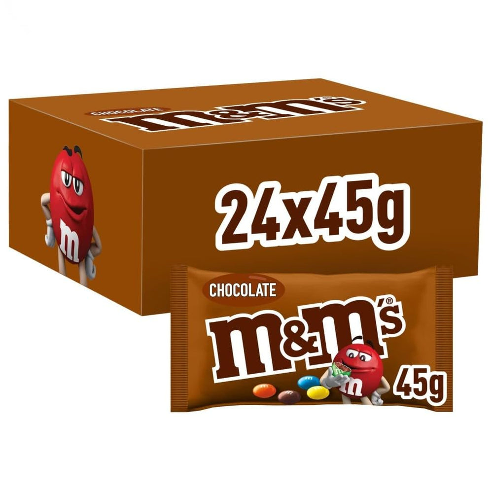 Paquete a granel de chocolate con maní de M&M, 24 x 45 g, lentejas con sabor a maní y chocolate, regalo de chocolate (1080 g), ideal como regalo con temática de fútbol