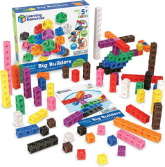 Recursos de aprendizaje MathLink Steckwürfel Big Builders para Baumeister, ab 5 Jahren, Konstruktionsspielzeug für frühes Mint-Lernen, 200 Teile