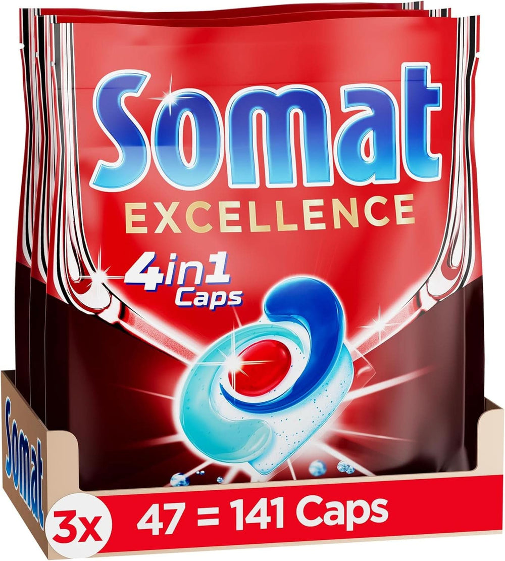 Somat Excellence 4En1 Cápsulas (141 Cápsulas), Detergente Para Lavavajillas De Rápida Disolución Naty Shop Detergentes De Cocina 141 Cápsulas Fresco