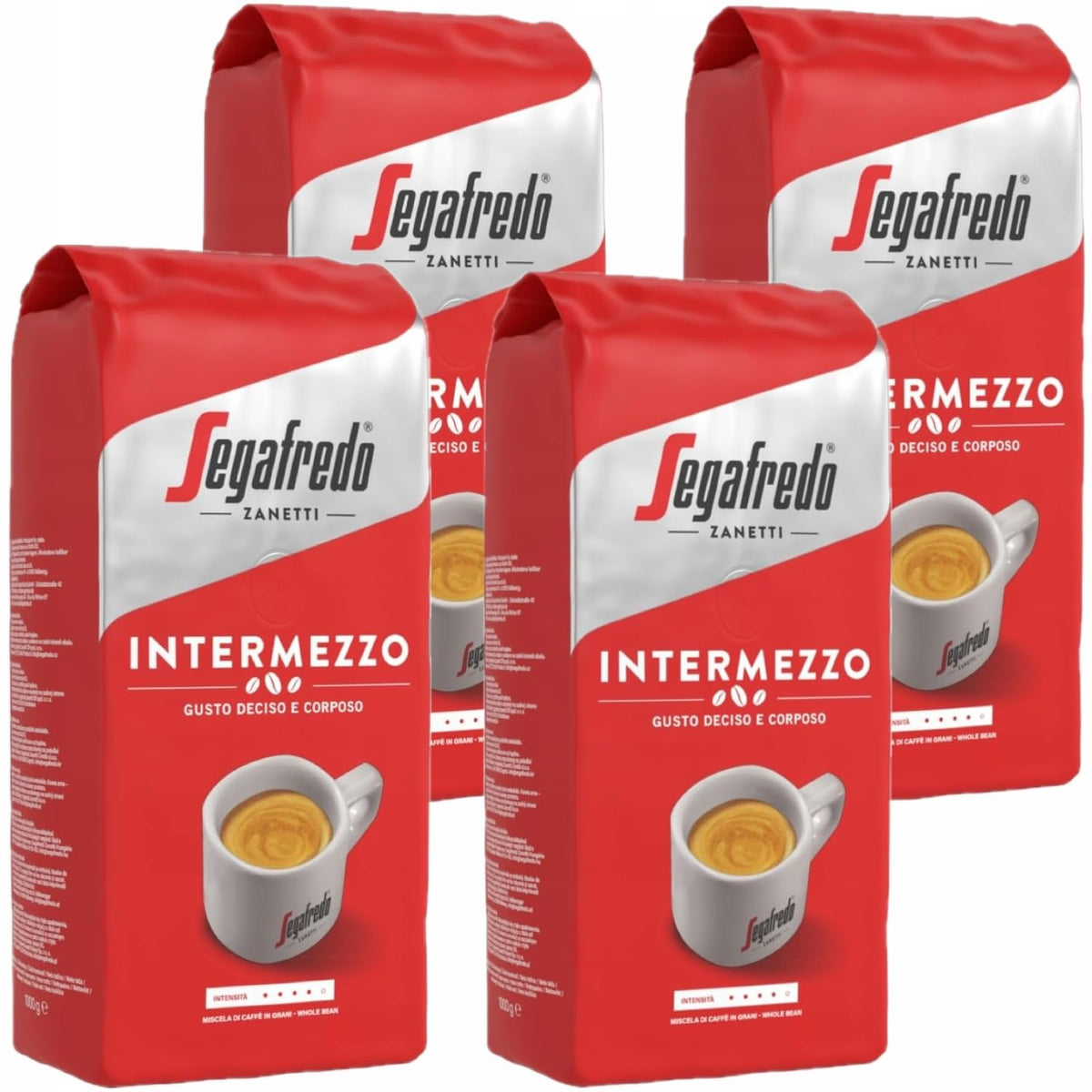 SEGAFREDO Intermezzo ESPRESSO ganze Bohne 4x1000g (4000g) - italienischer Kaffee