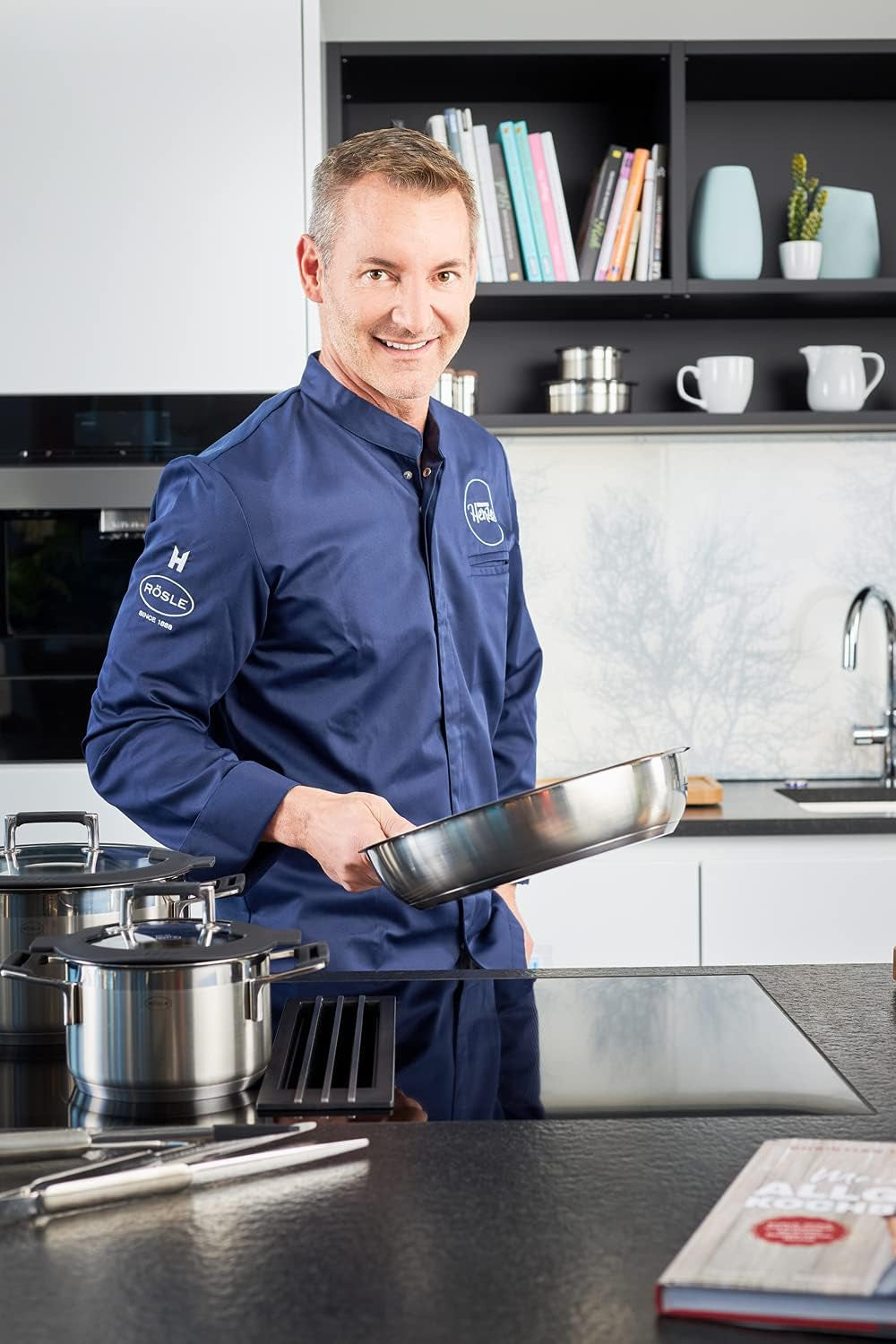 Tigaie RÖSLE SILENCE PRO, tigaie cu strat antiaderent premium Proresist rezistent la zgârieturi, mâner din silicon, inducție Oale si Tigai Naty Shop