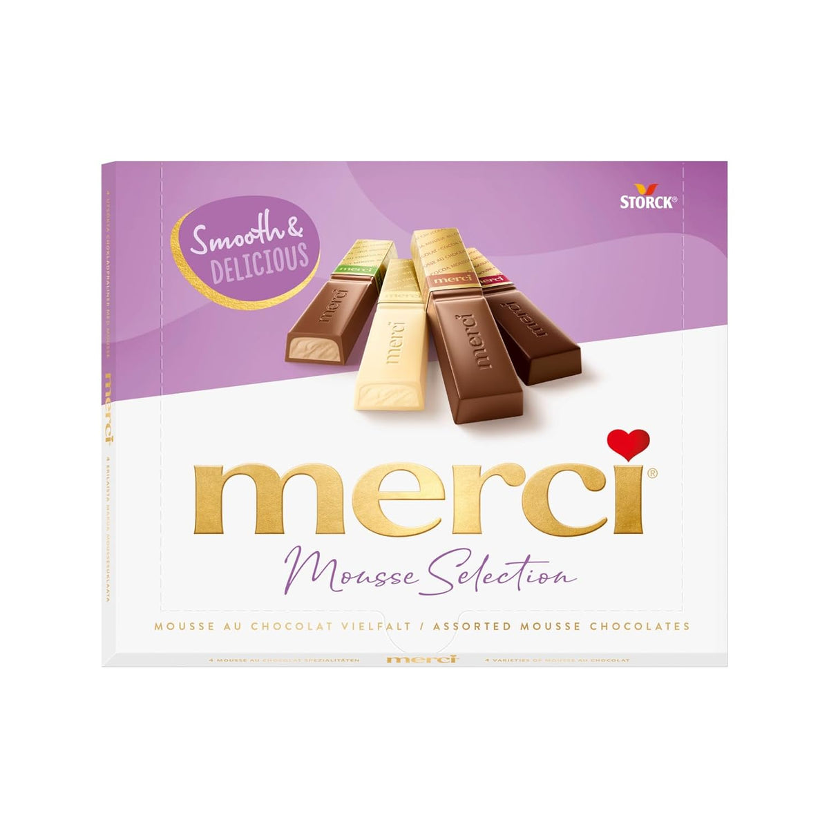 merci Variedad Mousse au Chocolat Finest Selection – 1 x 210 g – Especialidades Exquisita Mousse de Chocolate – Bombones rellenos y sin relleno