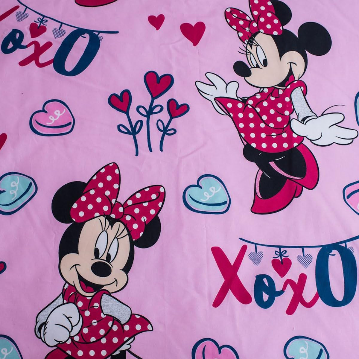 Ropa de Cama Disney, Minnie Mouse Rosa Bebé, Ropa de Cama 100% Algodón con Cremallera - Kids Naty Shop
