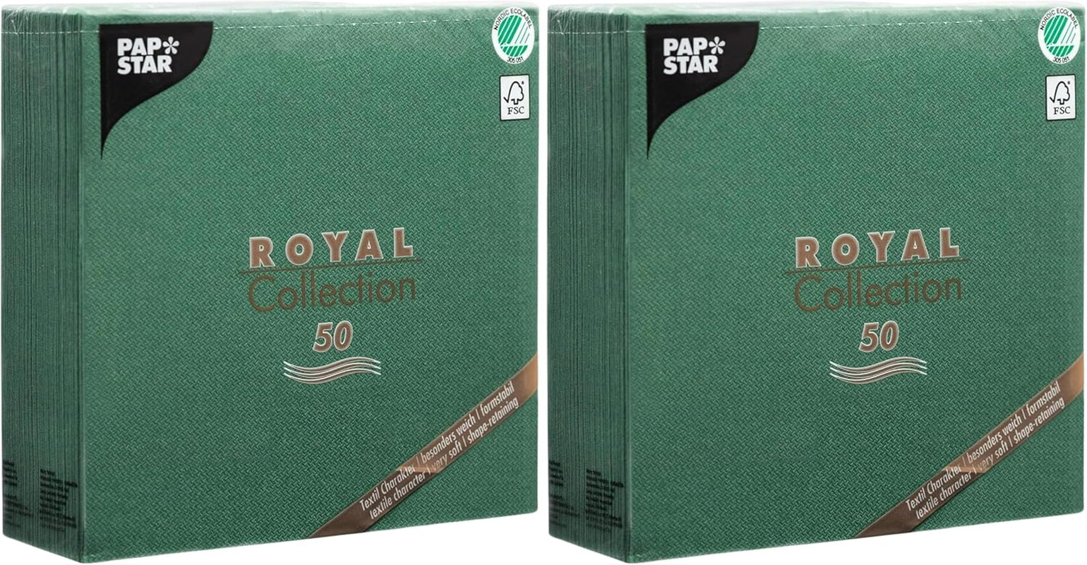 Șervețele Papstar / Șervețele Tissue Negre "Royal Collection" 40 X 40 Cm, 1/4-Fold, ideale pentru catering, gospodărie sau petreceri, #10452, 1 X 50Pack