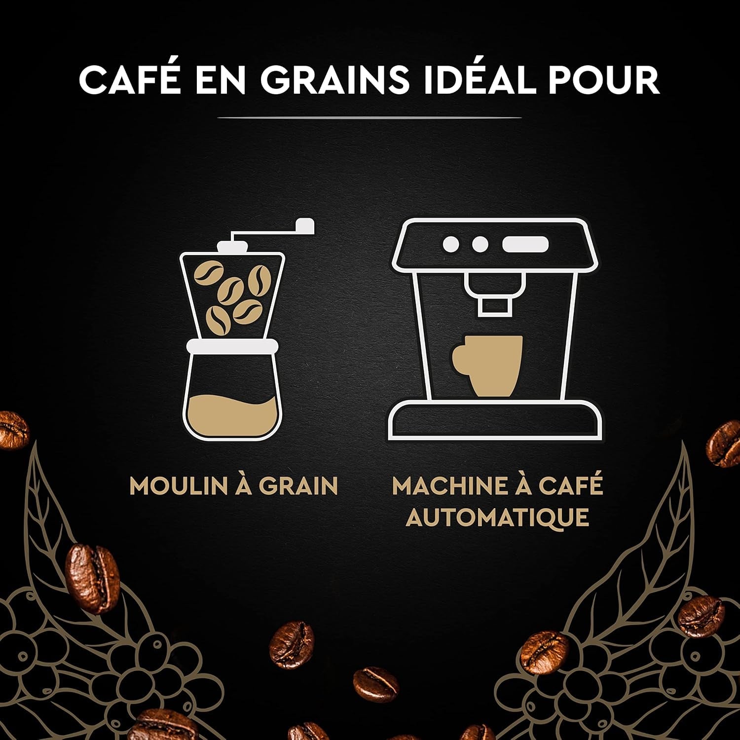 Black Card - Cafea în boabe - Clasică - Arabica pură - Certificată Rainforest Alliance - 2 pliculețe a câte 1 kg fiecare