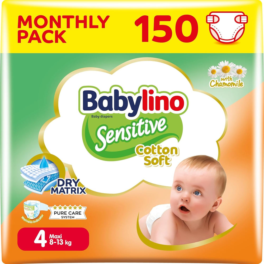 Scutece pentru bebeluși sensibili, mărimea 6, extra mari (13-18 kg), 114 scutece
