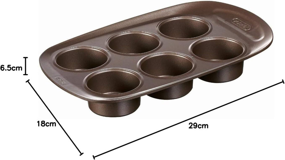 Pyrex BANDEJA 6 MAGDALENAS ASYMETRIA PX Muffinförmchen, Metall, Bunt, 6 Moldes y bandejas para magdalenas Naty Shop