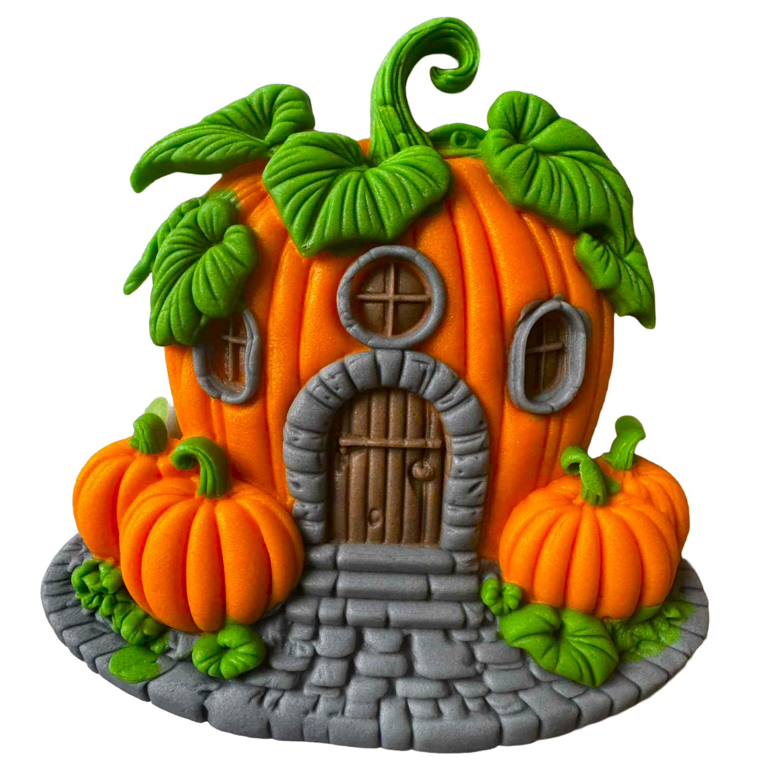 Decoración comestible de otoño para tarta – calabaza con textura realista en pasta de azúcar