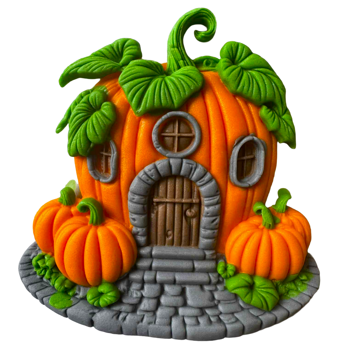 Decoración comestible de otoño para tarta – calabaza con textura realista en pasta de azúcar