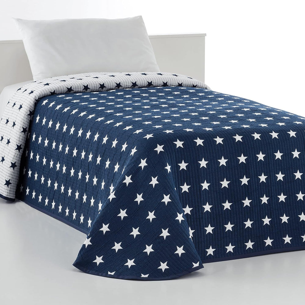 VIALMAN cubrecama Sofia 10 cama king size | edredón de estrellas | tamaño del edredón 250 X 270 cm | cubrecama y cubre sofá azul marino Camas y Mantas Besuche den VIALMAN-Store Cama 135 Azul Marino: 230 Cm X 270 Cm