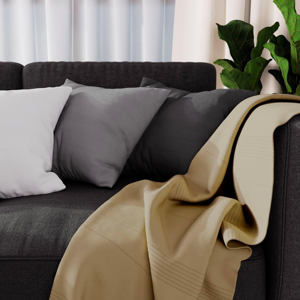 Soleil d'ocre adele plaid, tirado junto al sillón, polialgodón, gris, 140 x 200 cm camas y mantas besuche den soleil d'ocre-store marfil 140 x 200 cm