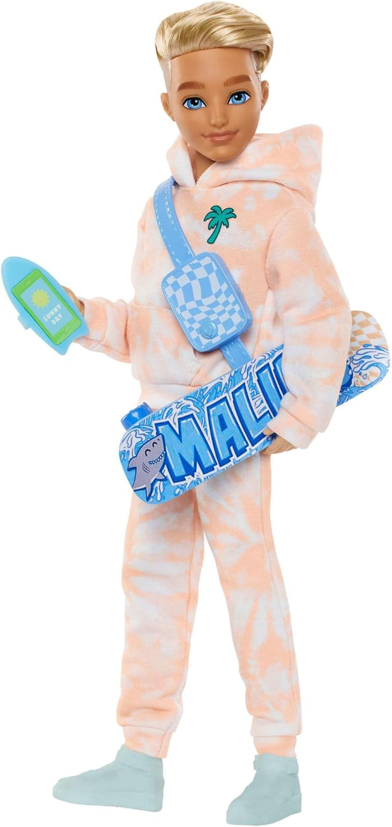 Muñeca Barbie Dream Besties y Accesorios, Muñeca Teresa Fashion Móvil con Cabello Castaño y Pinzas para el Cabello, Tema de Videojuego de 10 Piezas, HYC23 Naty Shop Muñecas Verano y Patineta