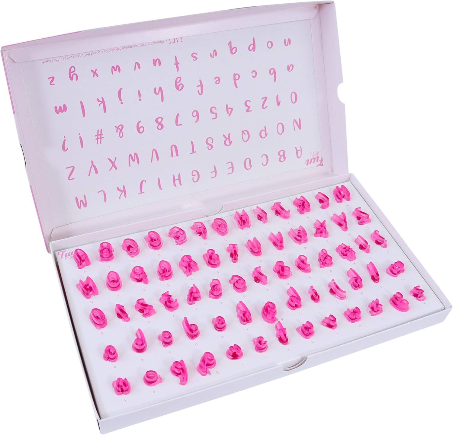 FF60 Fun Fonts-Juego de estampados para cupcakes y galletas para diseño de pasteles, 66 piezas, colección 3, plástico