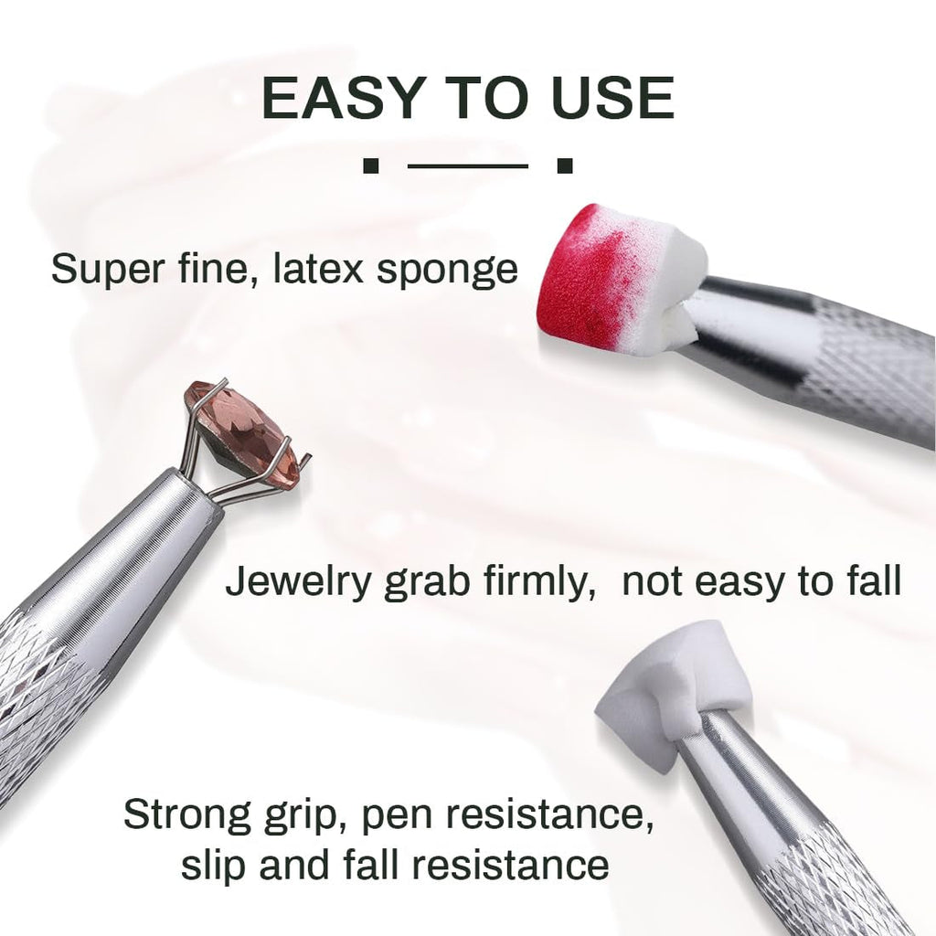 100 Stück Nail Art Schwamm Mit Metallgreifer, Sponge Brush Applikator, Sponge Nagel Pinsel, Maniküre Zubehör Für Nägel, Um Eine Vielzahl Von Gradient Nail Art Patterns Zu Erstellen