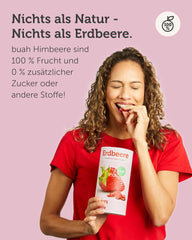 BUAH® Căpșuni liofilizate | Cipsuri cu căpșuni ca gustare sau pentru smoothie-uri | Înlocuitor ideal pentru bomboane | Vegan și fără zahăr adăugat | 96g Produse deshidratate Naty Shop