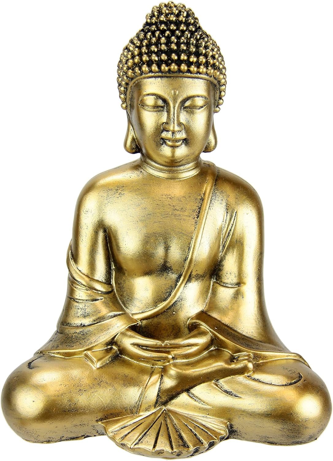 Buddha figura medita ședinței statuie figuri sculptură bust statuie ornament Buddha figura Feng Shui decorare grădină terasă balcon decorare Buddha statuie acasă accesoriu Buddha sculptură grădină figura Statuete si sculpturi Naty Shop Aur închis Așezarea
