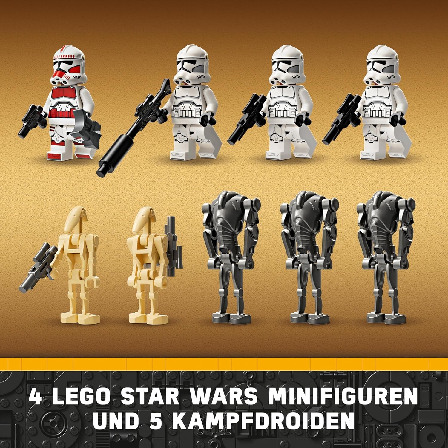 LEGO Star Wars 75372 Paquete de Batalla de Soldado Clon y Droide de Batalla, Incl. 4 minifiguras, 5 droides y una moto deslizadora con tirador - Juguete de construcción para niños y niñas a partir de 7 años Juegos de construcción Besuche den LEGO-Store