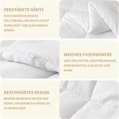 Plapumă Good Nite Plapumă pentru toate anotimpurile 155X220 Cm Plapume 4 anotimpuri Plapumă din microfibră Plapumă pentru patru anotimpuri Alb (155X220 Cm) Plapumi si pilote Naty Shop