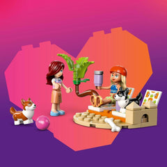 LEGO Friends Beach Adventure cu câini, jucărie de construcție pentru fete de la 6 ani, set de joacă pentru animale cu 2 minifigurine și 2 figuri Corgi, cadou pentru copii creativi, set de construcție de aventură cu placă de surf 42641 Seturi de constructie Besuche den LEGO-Store