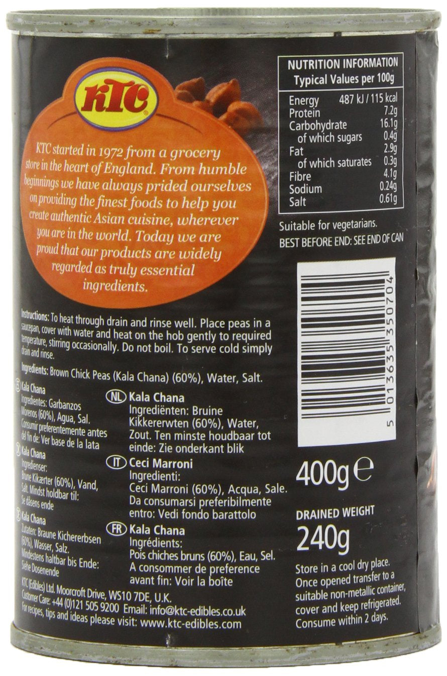 - Garbanzos marrones (enlatados), paquete de 12 (12 x 400 g)