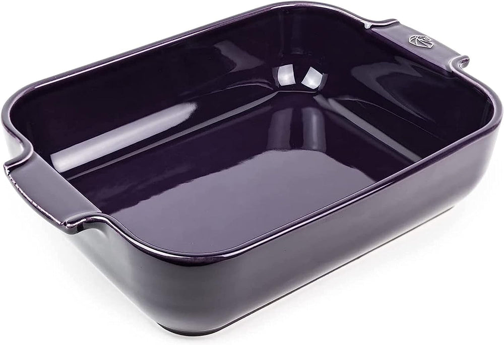 Peugeot Appolia Rechteckige Auflaufform Mit Griffen, Keramik, Schiefer / Grau, 7,2X31X21,7 Cm, Fassungsvermögen: Ca. 2 L, 60060 Moldes y bandejas para horno Naty Shop Auberginefarben