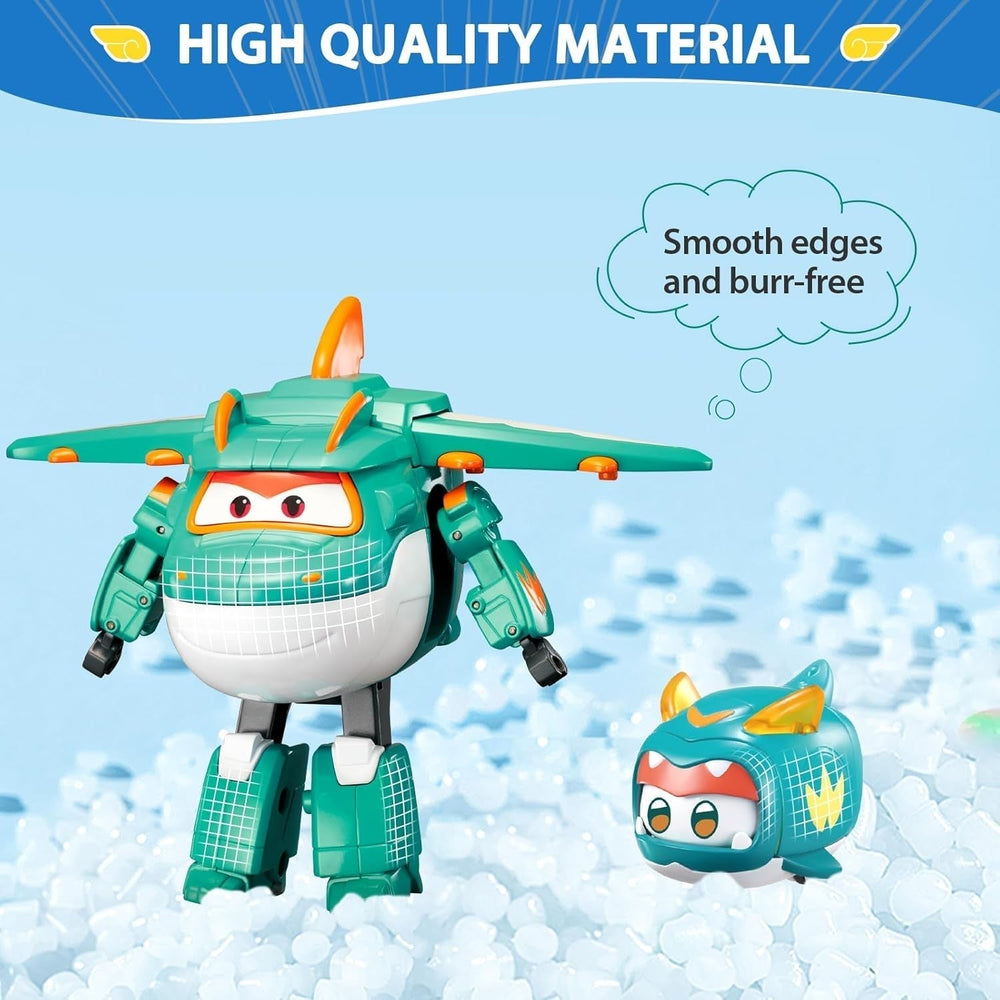 Super Wings EU770447 - Transforming Tino & Pet, figura de juguete transformable aprox. 14,5 cm y mascota con una altura de aprox. 4,3 cm, para niños mayores de 3 años Figuras de acción Naty Shop