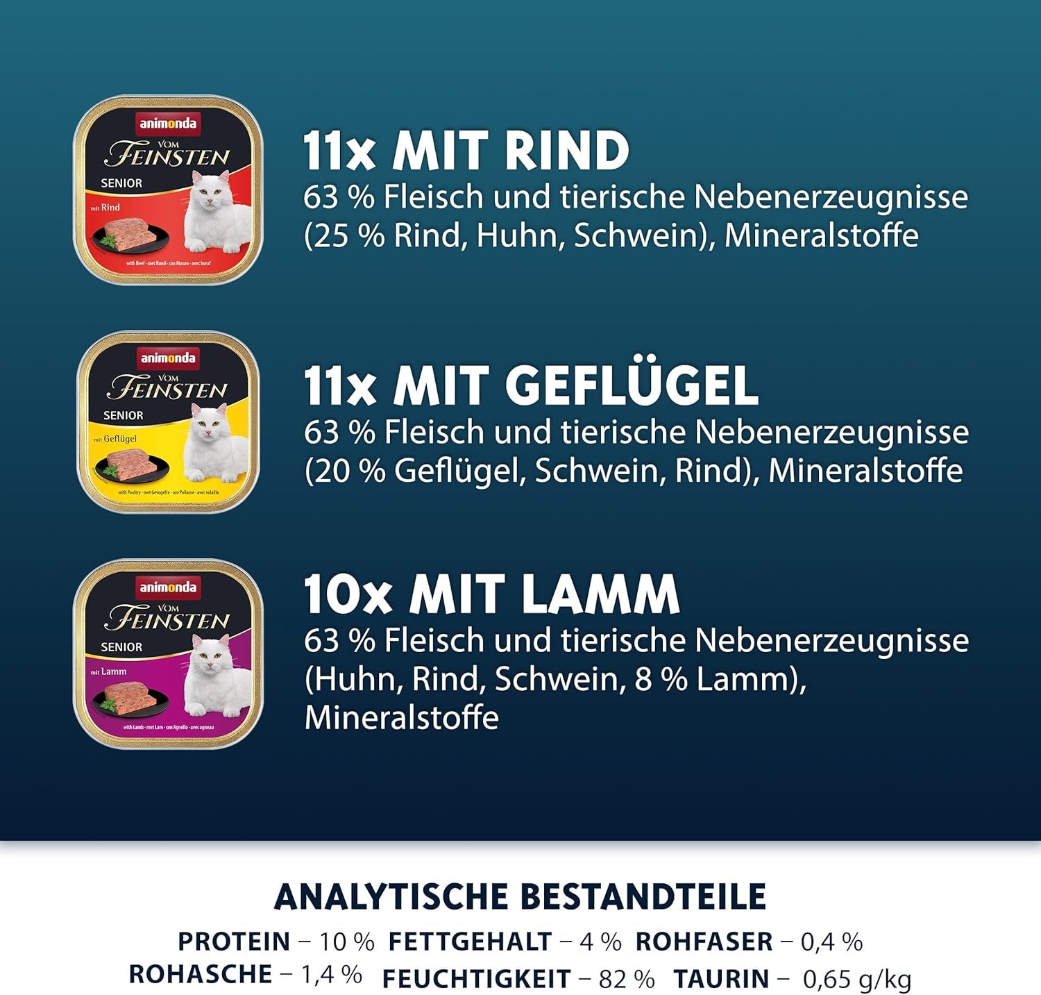 animonda vom Feinsten Senior, hrană umedă pentru pisici mai în vârstă de la 7 ani, varietate pentru pisici mai în vârstă, 32 x 100 g
