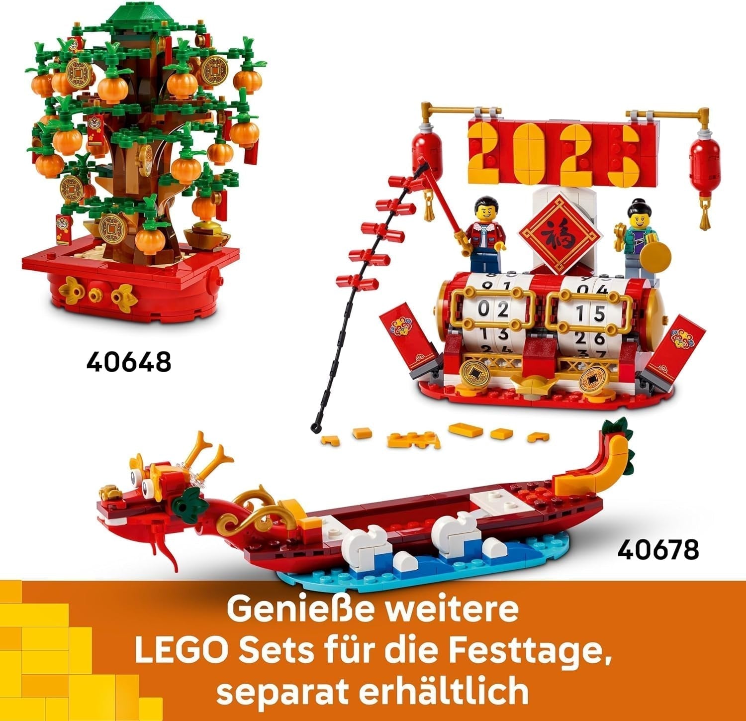 LEGO Castaño Jorobado, Set de construcción para niños de 9 años, Regalo de Año Nuevo Lunar para niños y niñas, Set de juego de rol, Decoración festiva, Decoración del hogar, Decoración de mesa 40648 Juegos de construcción Besuche den LEGO-Store