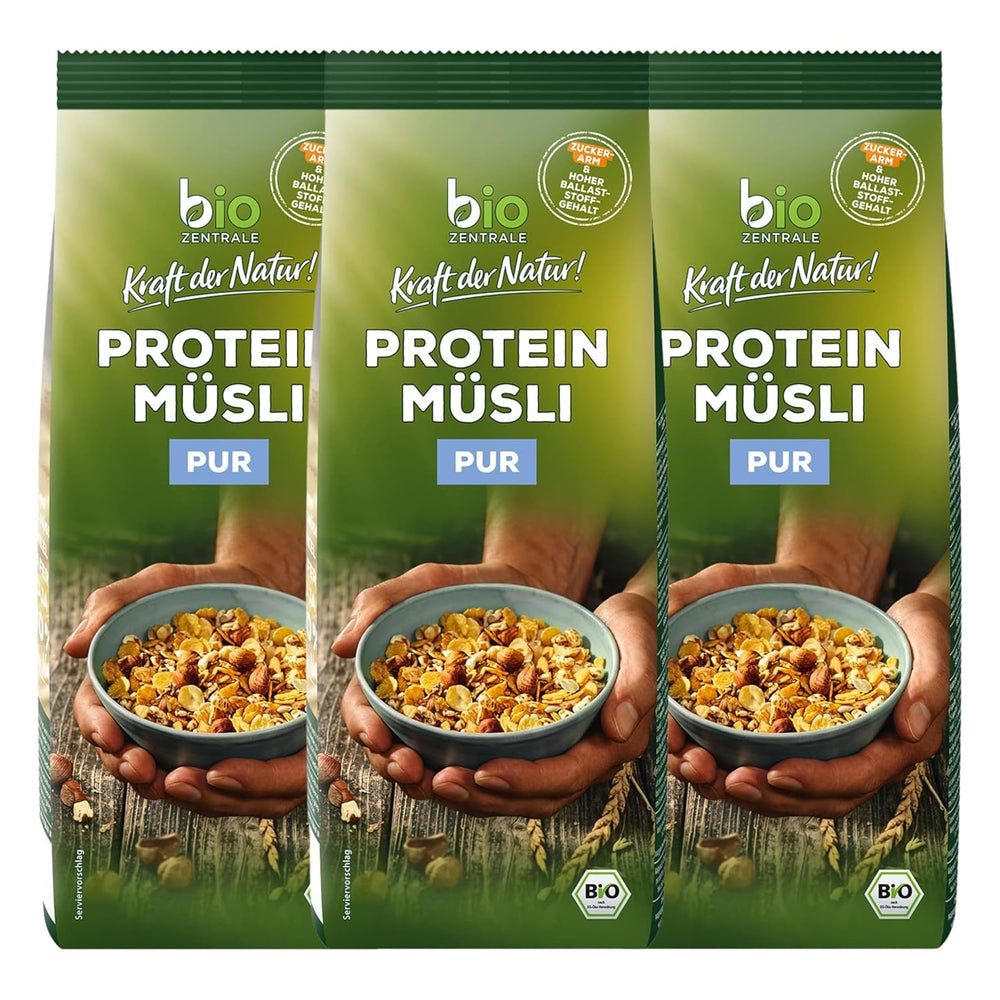 Muesli proteico puro Biozentrale - 375g - Bio con miel - Como cereal de desayuno o merienda