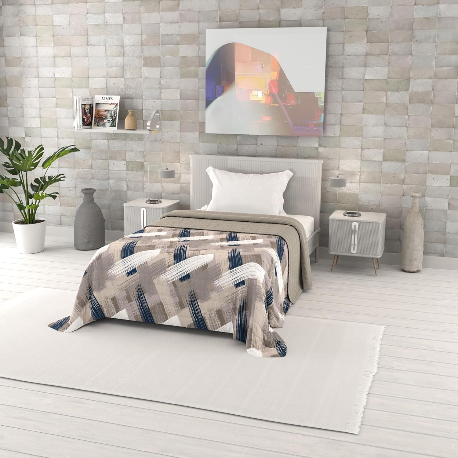 Colcha De Verano Estampada Fantasía, Relleno De Poliéster, Pétalos, 260X270Cm