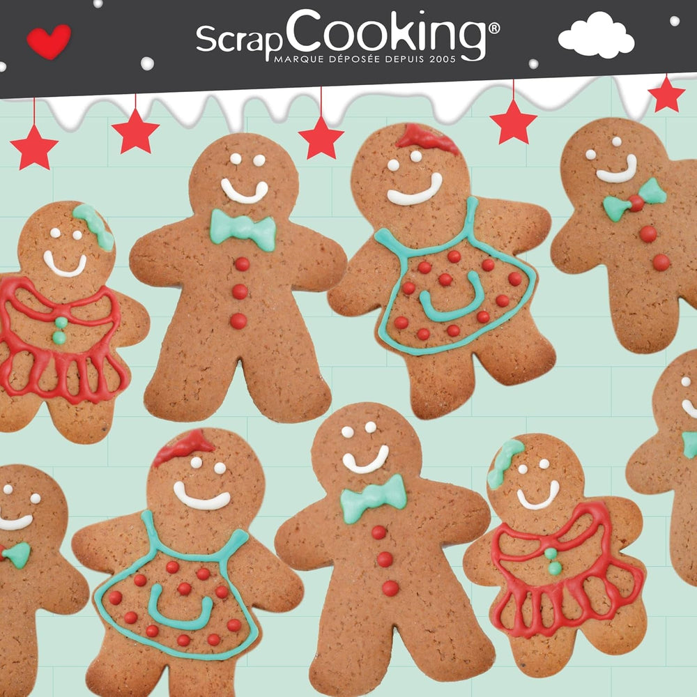 ScrapCooking - 4 Forme de Biscuiți Omuleț de Turtă Dulce - Forme de Biscuiți de Crăciun din Oțel Inoxidabil - Forme de Biscuiți Omuleț de Turtă Dulce - Accesorii de Coacere Design Tort - 2081