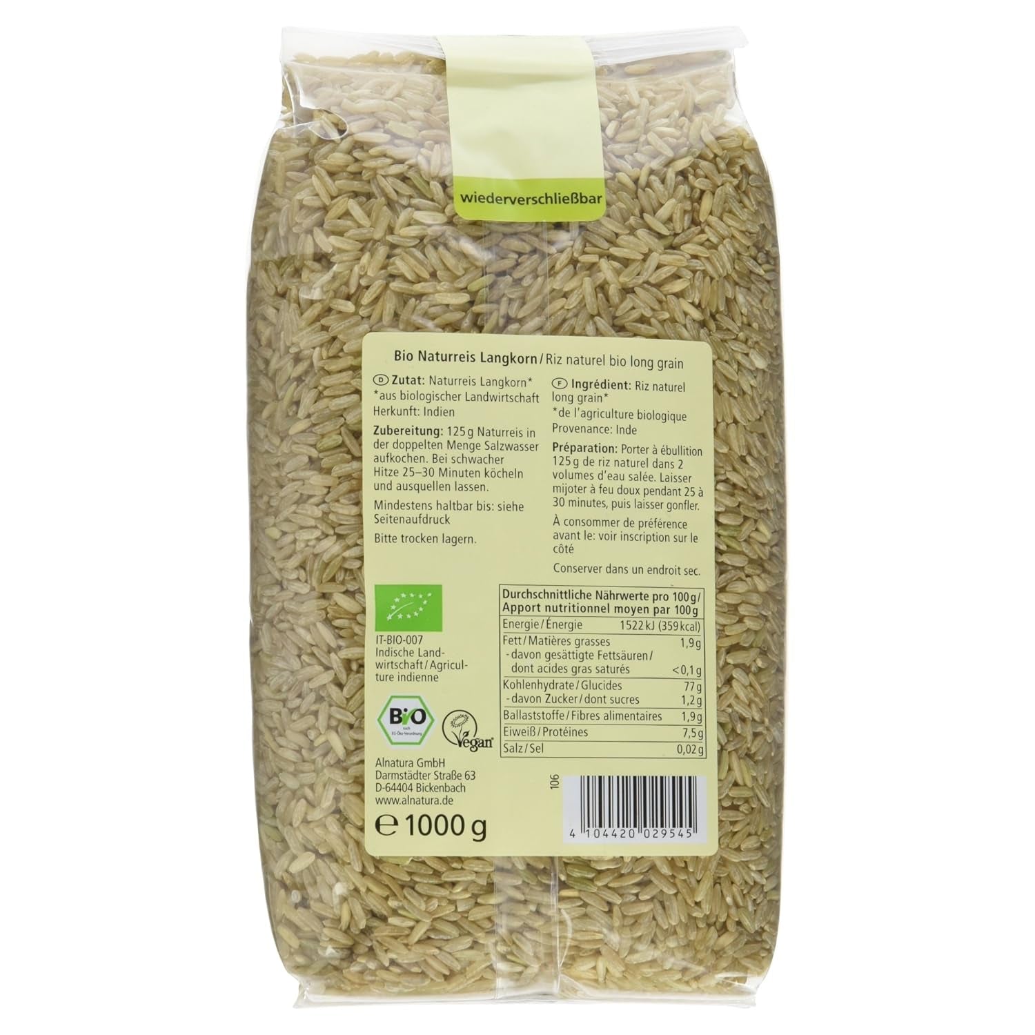 Arroz Integral de Grano Largo Ecológico Pack de 6 (6 x 1kg)