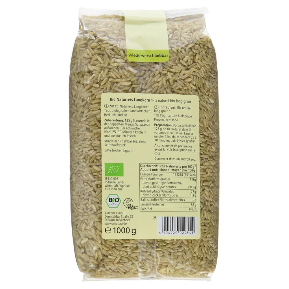 Arroz Integral de Grano Largo Ecológico Pack de 6 (6 x 1kg)