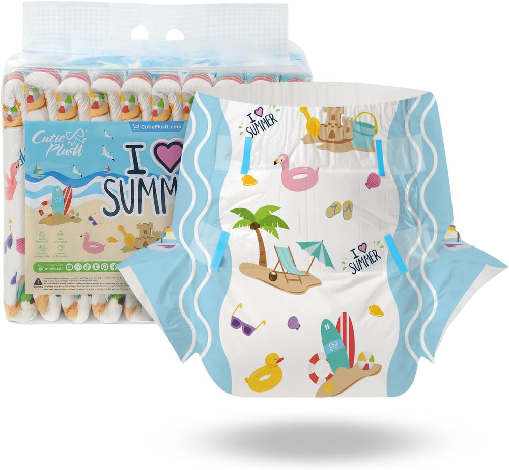 CutiePlusU Pañales para Adultos, 10 Piezas, Braguitas Desechables para Incontinencia con Sábana para Mujeres y Hombres, Máxima Absorbencia Durante la Noche - Little Princess (Tamaño Grande 94-119cm)