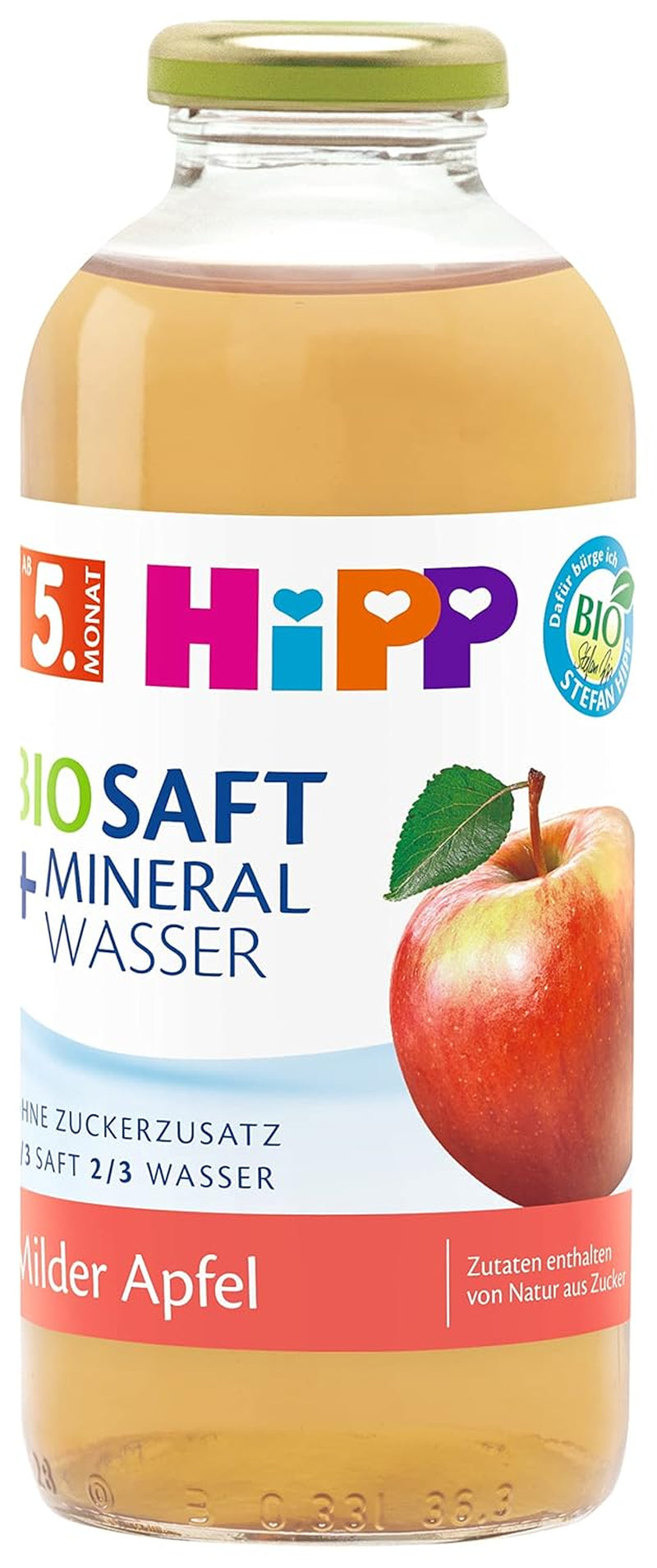 Hipp Bio-Saft + Mineralwasser Milder Apfel, paquete de 6 unidades (6 x 0,5 l) Título predeterminado de la tienda Naty