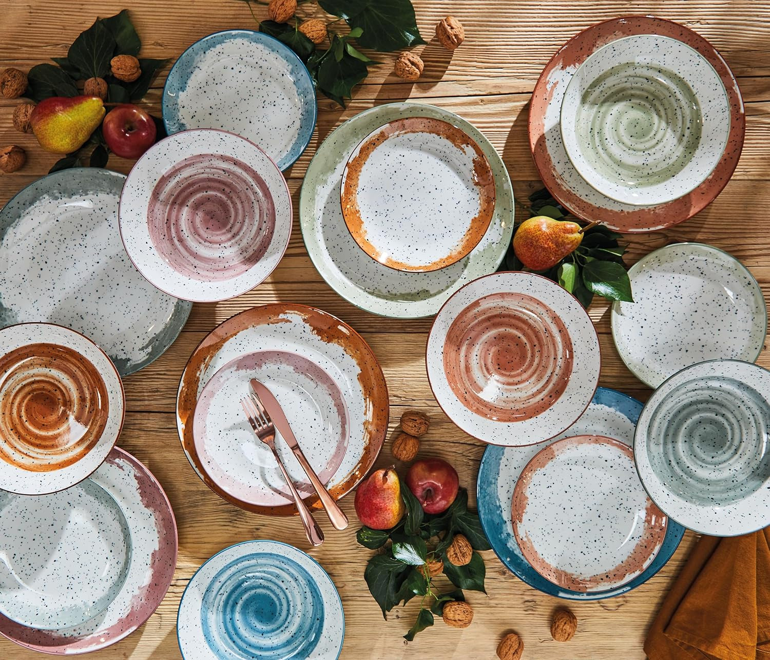 Serviciu de masă Sienna pentru 6 persoane, 18 piese, porțelan, multicolor